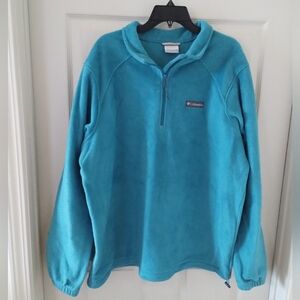 Columbia Turquoise Quarter Zip Fleece Pullover Size XL NWOT